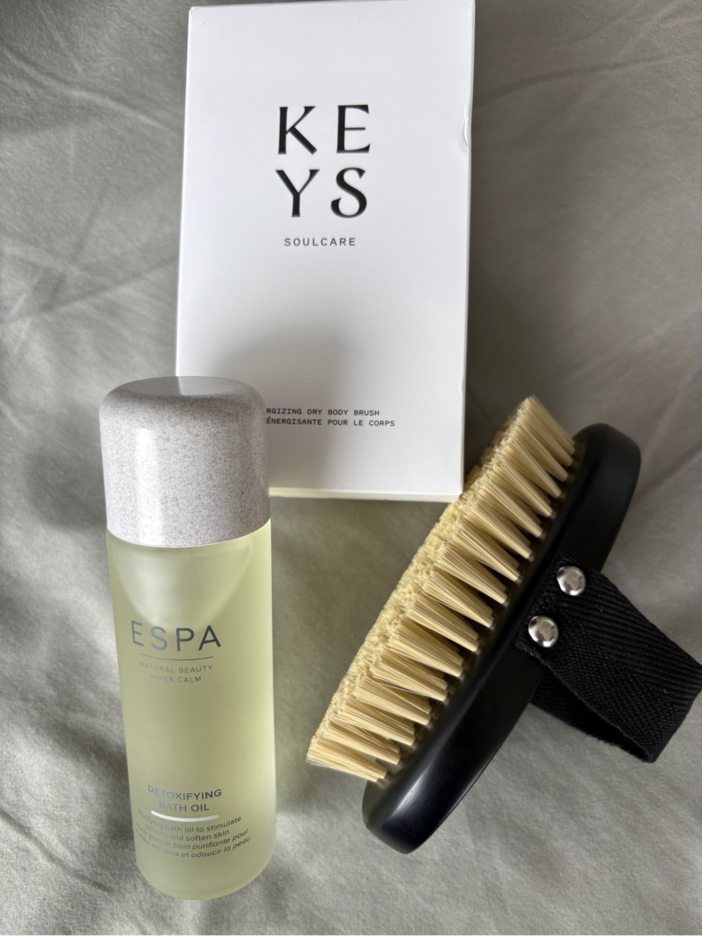ESPA 100ml Detoxifying Bath & Body Oil with Dry Body Brush
